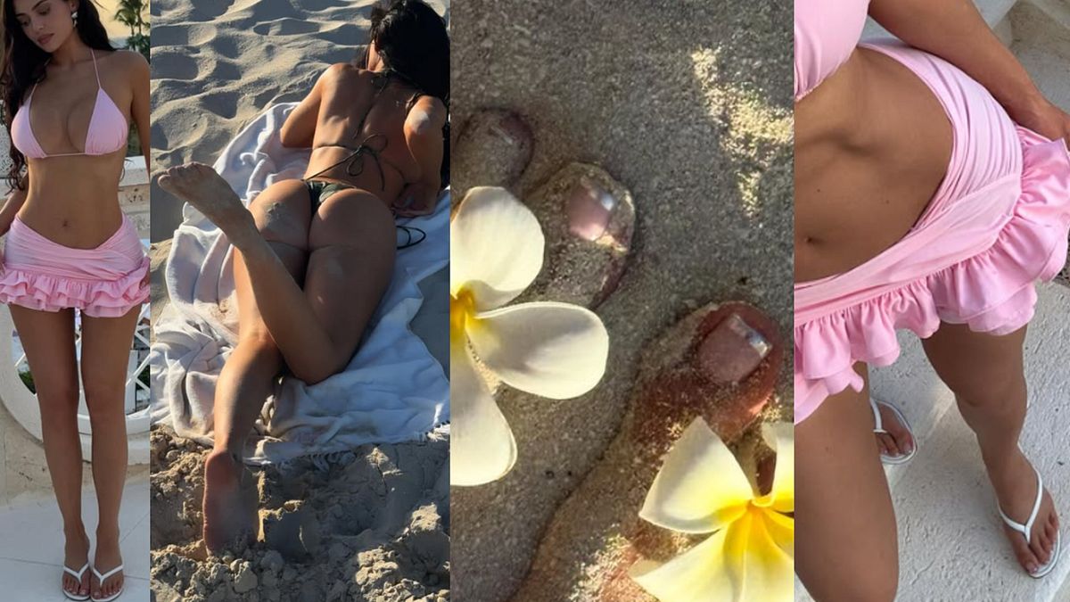 	Kylie Jenner con la sua french pedicure in alcuni scatti dal suo account ufficiale su Instagram © Instagram