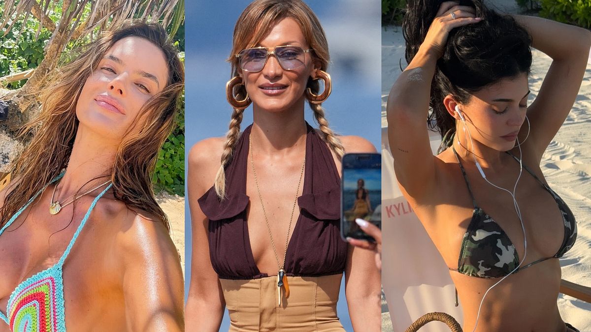 Le "addicted" della spray tan, l'abbronzatura tutto l'anno: Alessandra Ambrosio, Bella Hadid e Kylie Jenner © IPA