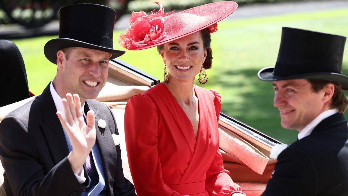 La principessa del Galles Catherine - Kate Middleton - e il principe William in carrozza per la Royal Procession ad Ascot nel 2023 © Afp