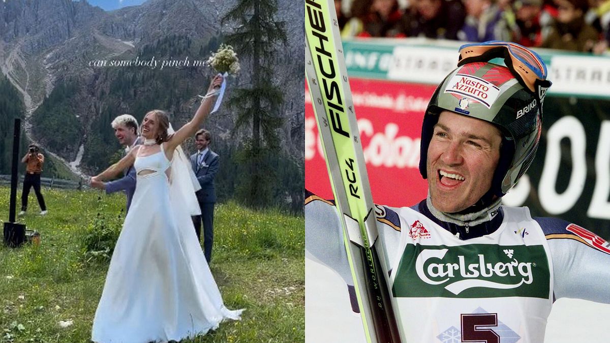 Laura Viktoria Härtig con il marito (sx) e PeterRunggaldier (dx) © Tgcom24