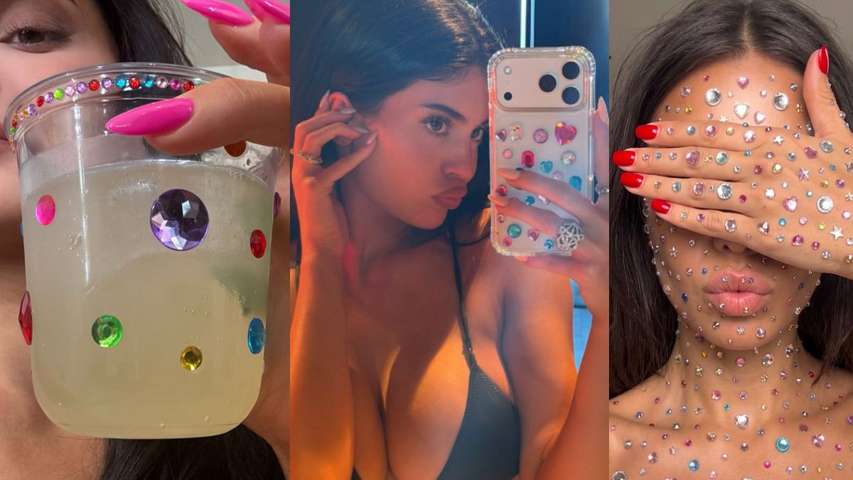"Bedazzling" mania: da sinistra, due scatti dall'account di Kylie Jenner e Alissa Kamorskaya (credit: @kyliejenner - @alissa.kamorskaya) © Instagram