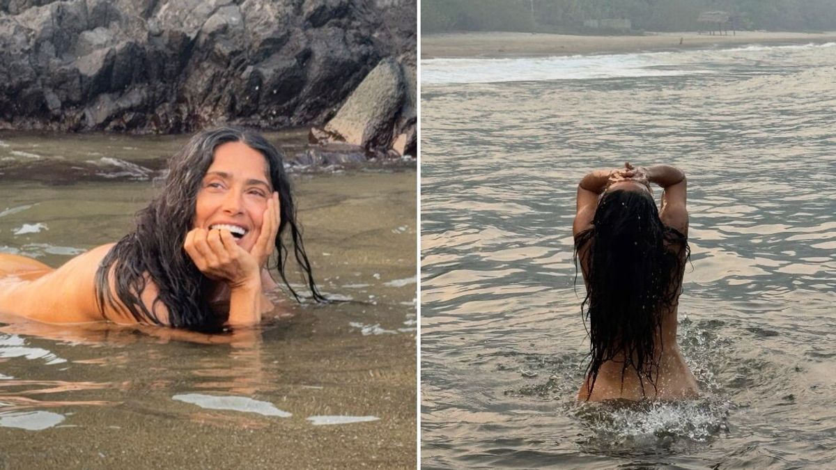 Salma Hayek nuda nell'oceano © Instagram