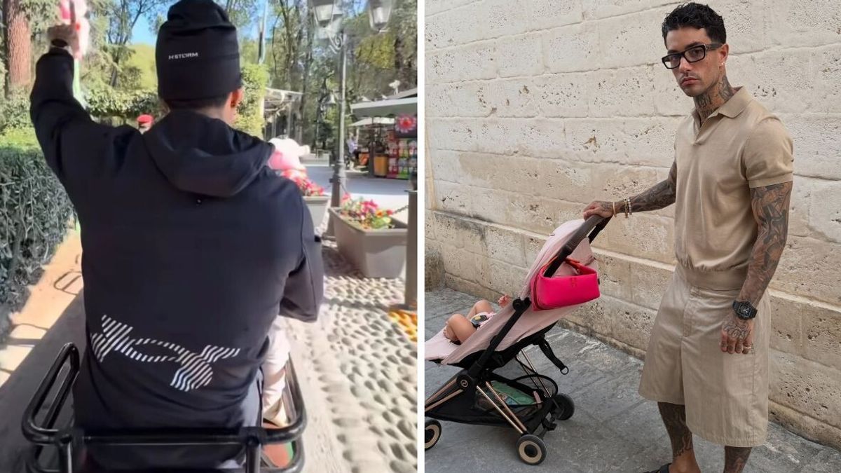Tony Effe fa il papà al parco  © Instagram