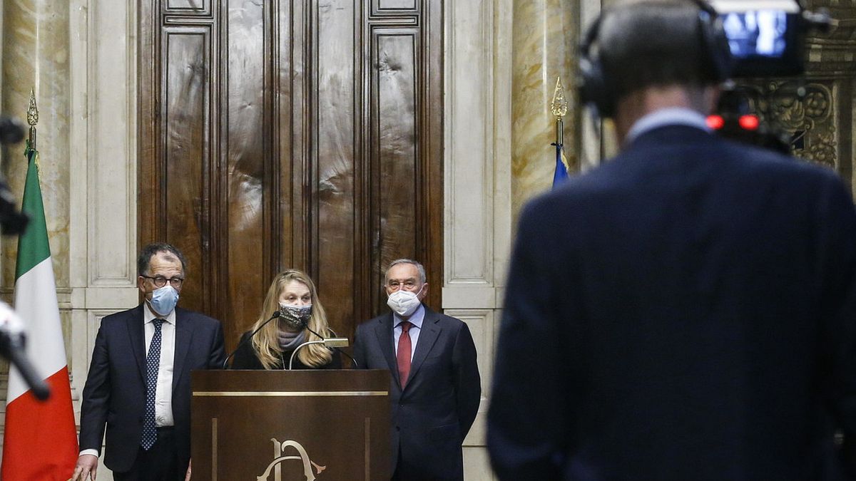  Sandro Ruotolo, Loredana De Petris, Pietro Grasso (LeU) © Ansa