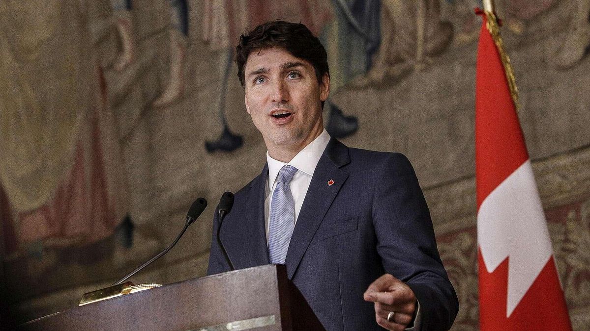 Trudeau a Montecitorio per la conferenza "Progresso in un mondo in cambiamento" © ansa