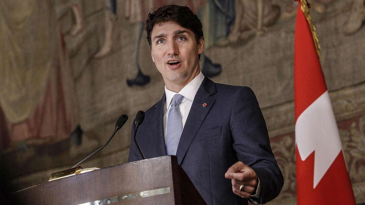 Trudeau a Montecitorio per la conferenza "Progresso in un mondo in cambiamento" © ansa