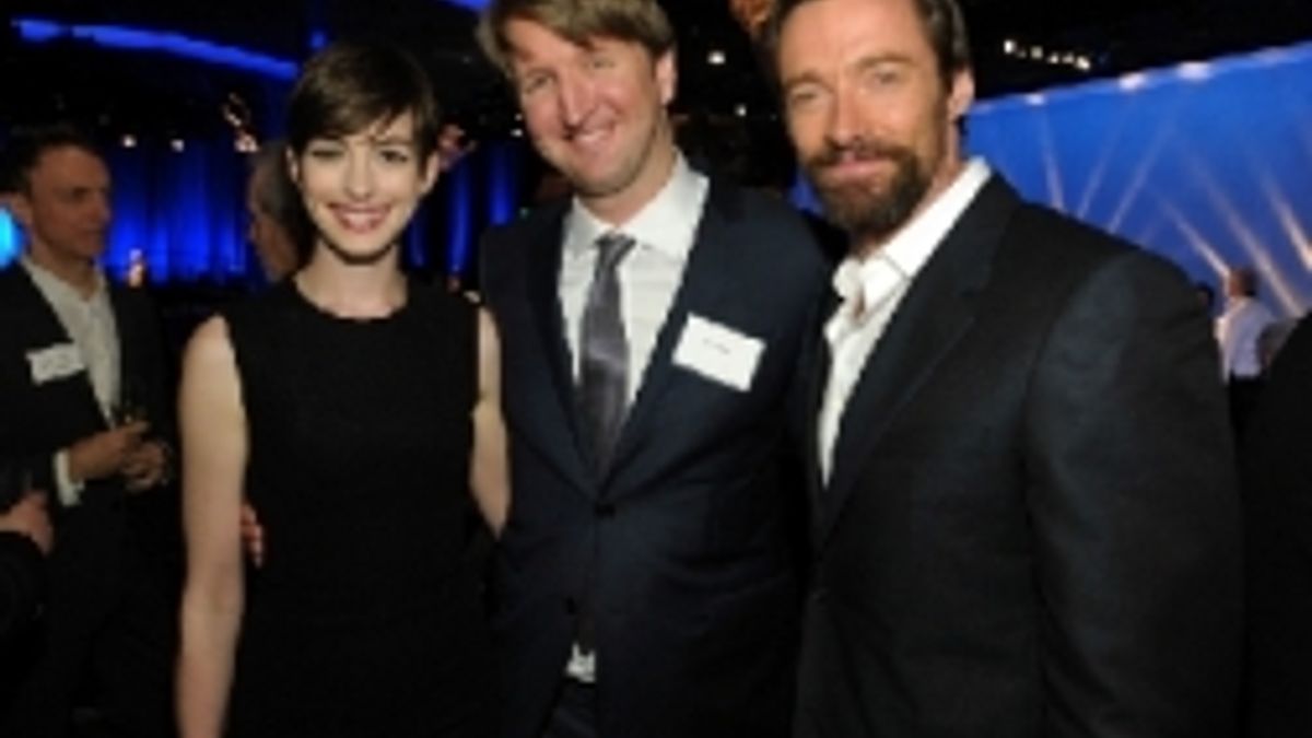 Anne Hathaway, Tom Hooper e Hugh Jackman © Ap/Lapresse