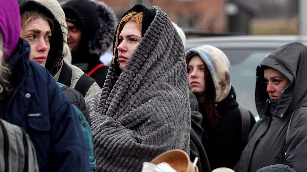 Profughi ucraini a Medyka, in Polonia © Afp