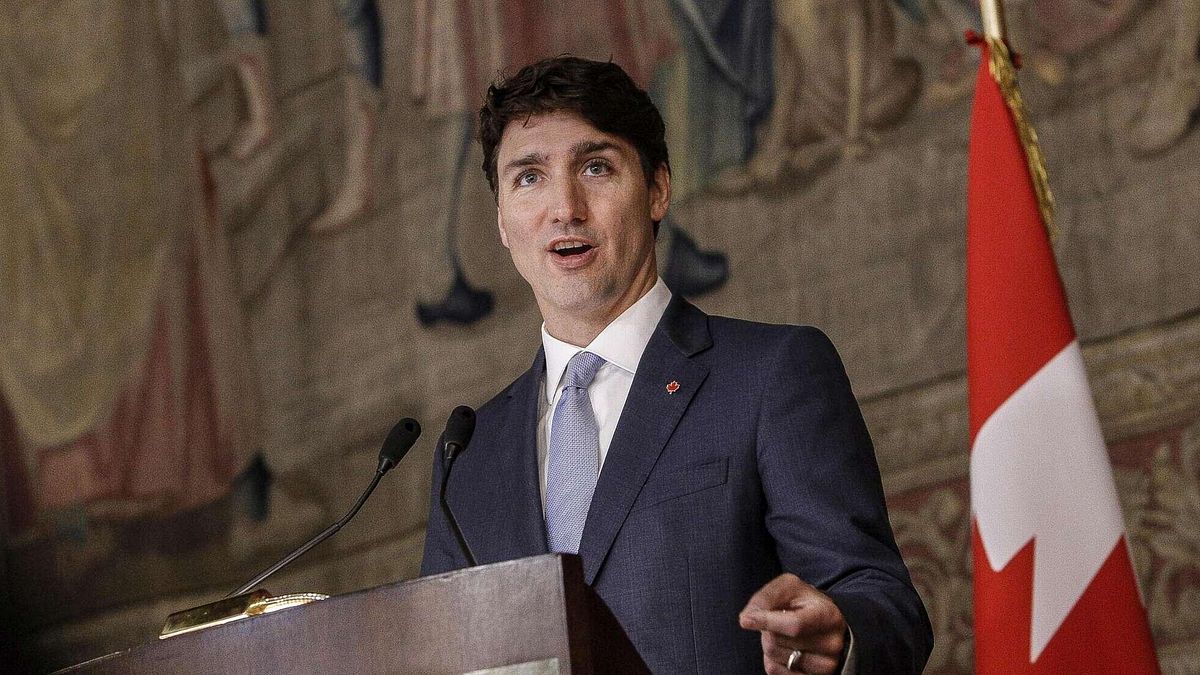 Trudeau a Montecitorio per la conferenza "Progresso in un mondo in cambiamento" © ansa