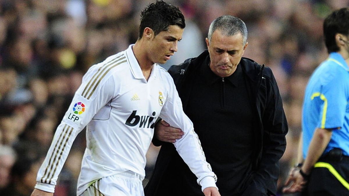 Cristiano Ronaldo e José Mourinho ai tempi del Real Madrid © Getty Images