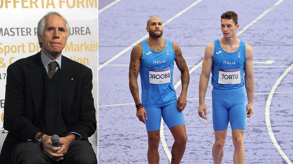 Da sinistra, il presidente del Coni, Giovanni Malagò, Marcell Jacobs e Filippo Tortu © italyphotopress