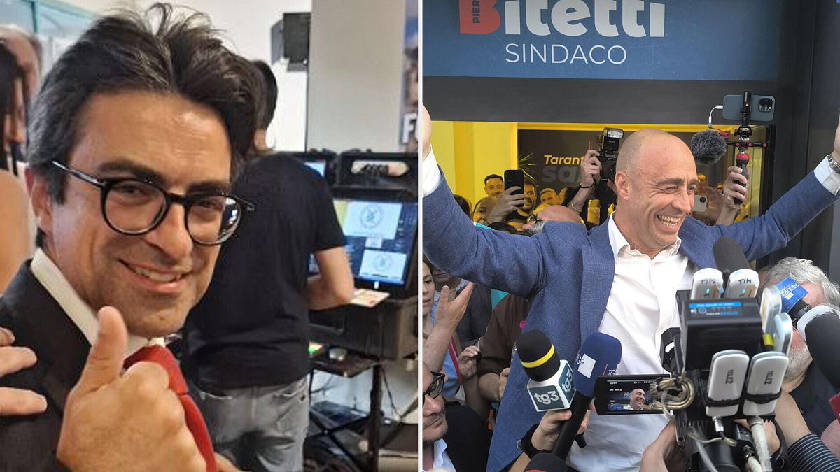 Antonio Nicoletti, nuovo sindaco di Matera (a sinistra), e Pietro Bitetti, neo sindaco di Taranto (a destra) © Ansa