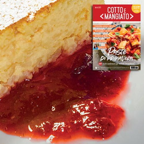 Torta di riso con coulis alla fragola