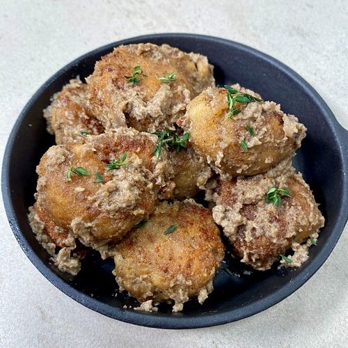 Polpette con cuore di mozzarella e funghi