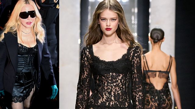 © IPA/Ufficio stampa| L'arrivo di Madonna alla sfilata di Dolce&Gabbana e un look della collezione donna autunno inverno 2026-2027