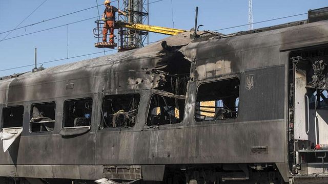 © Ansa | L'edificio della delegazione Ue a Kiev danneggiato dall'attacco russo 