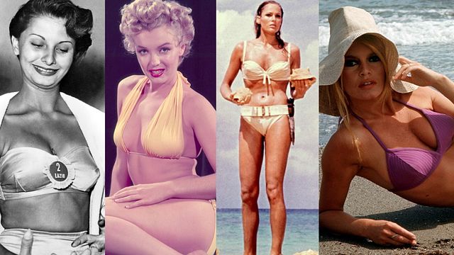 © IPA | Il bikini di Sophia Loren, candidata a Miss Italia nel 1950, quello di Marilyn Monroe, di Ursula Andress in "007 Licenza di uccidere" (1962) e di Brigitte Bardot in spiaggia