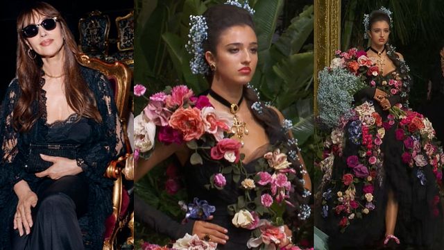 © Instagram/sito ufficiale | Monica Bellucci nel front row della sfilata Dolce&Gabbana Alta Moda a Taormina e la sua secondogenita Léonie Cassel al suo debutto in passerella (foto dall'account Instagram ufficiale @dolcegabbana e dal sito ufficiale della maison)