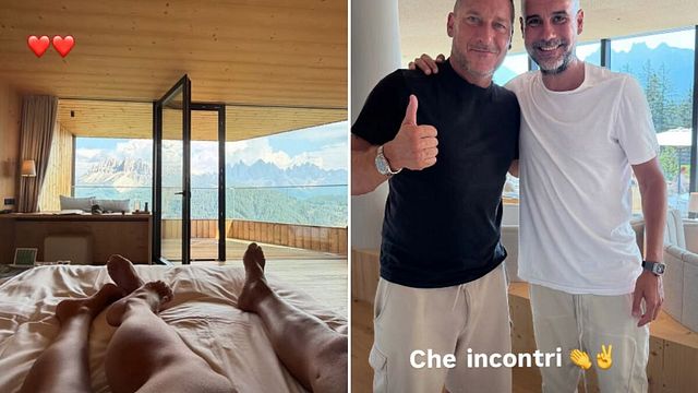 © Instagram |  Francesco Totti con Noemi Bocchi e Pep Guardiola