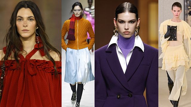 © Catwalk Pictures | Rosso, arancione, azzurro, viola, rosso: cinque colori moda di tendenza per l'autunno 2026. I look dalle sfilate di Chloé, Prada, Luisa Spagnoli, Altuzarra