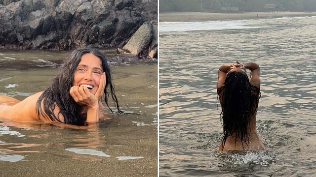 © Instagram | Salma Hayek nuda nell'oceano