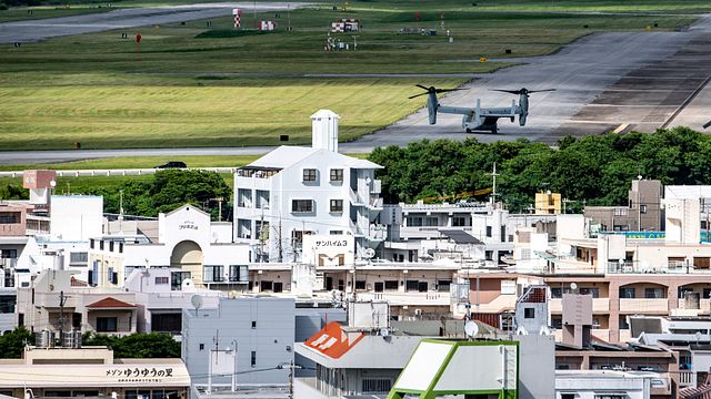 © Afp | La US Marine Corps Air Station Futenma, dove Ballard era stazionato, nel centro della città di Ginowan, Okinawa