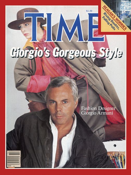 © Ufficio stampa  | Giorgio Armani celebra 50 anni di moda: lo stilista nel 1987 a Milano nella sede della maison in via Borgonuovo 21 (photo: Richard Corman)