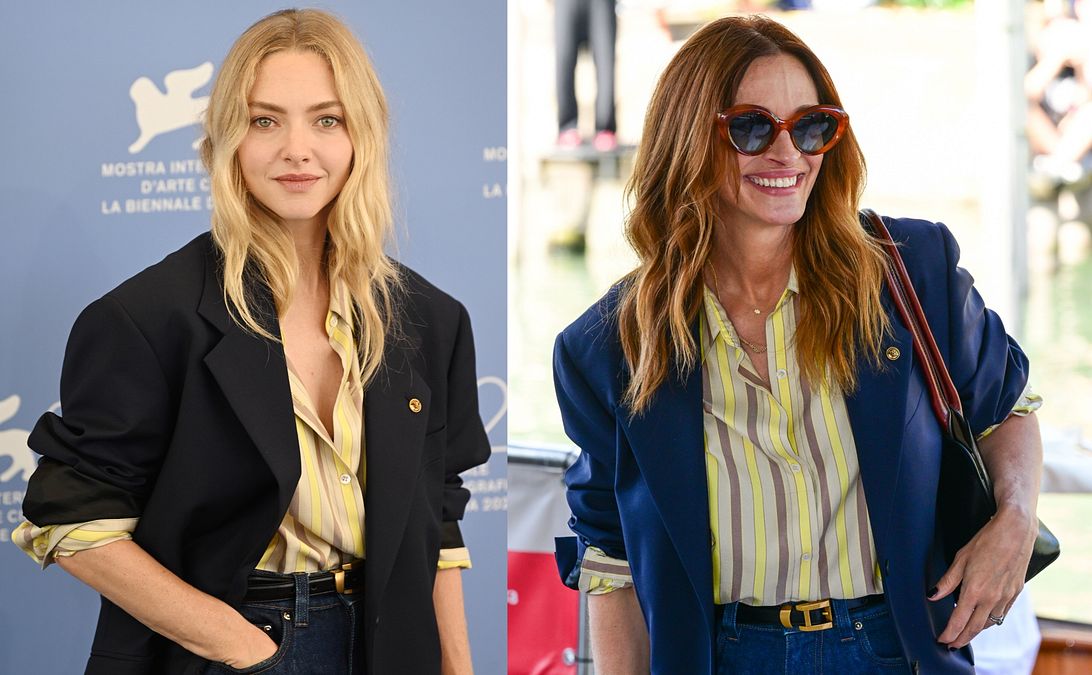 © IPA  | Venezia 82: Julia Roberts e Amanda Seyfried con lo stesso look creato da Dario Vitale, nuovo direttore creativo di Versace