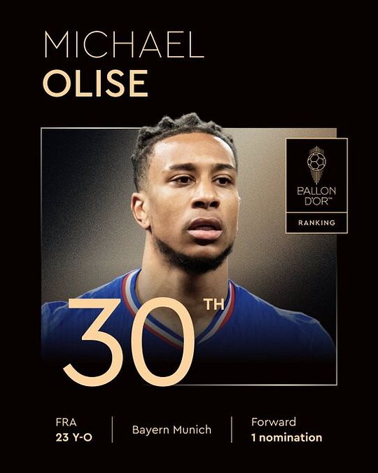 © X  | 30° - Michael Olise (Bayern, Francia)