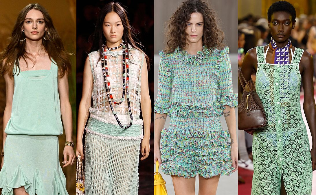 © Catwalk Pictures  | Il verde "dentifricio" colore di tendenza: quattro look dalle sfilate di moda per questa primavera 2026