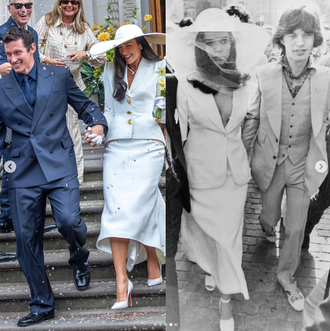 © Instagram  | L'abito da sposa di Dua Lipa ispirato a quello indossato nel 1971 da Bianca Jagger (foto dalla pagina Instagram ufficiale @duachile, gestita dalla comunità di fan dell'artista in Cile)