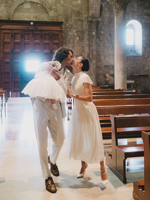 © Instagram  | Gianmarco Tamberi e Chiara Bontempi al battesimo di Camilla