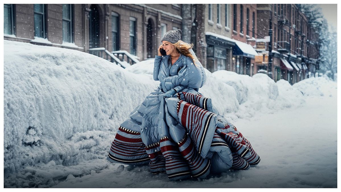 © Ufficio stampa  | "New York in Moncler": Midtown Mountains, Chrysler Building, 2014. Annie Leibovitz ha ritratto il modello Simon Howell in cima all'iconico grattacielo per la campagna autunno inverno di Moncler Collection