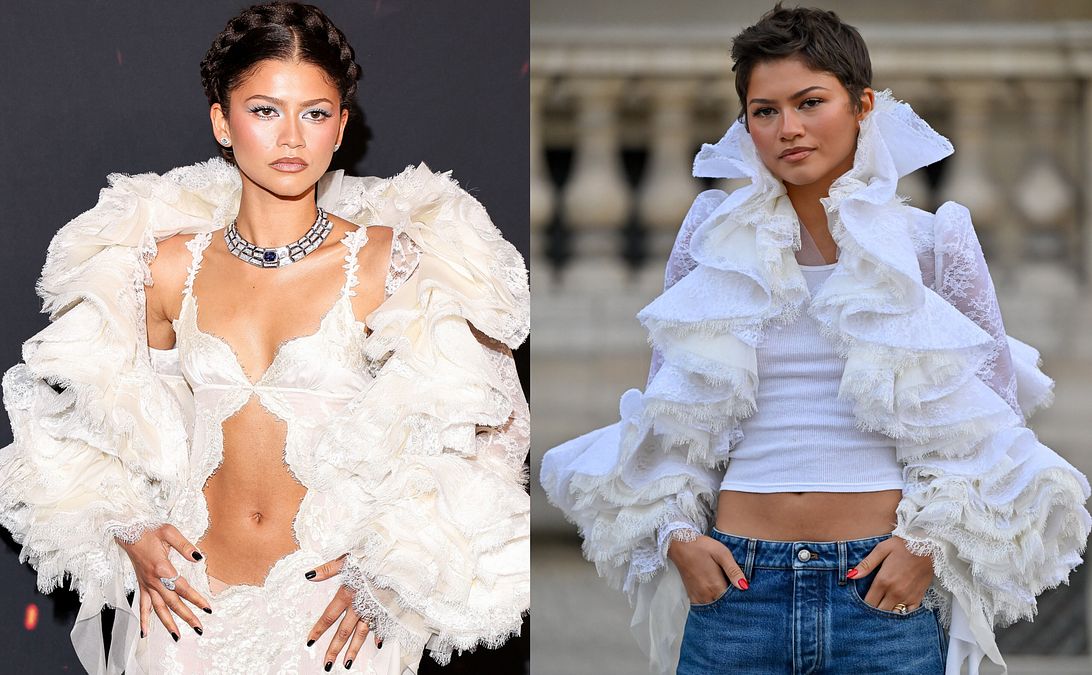 © IPA  | Zendaya "regina dell'upcycling" (di lusso): la star a Parigi lo scorso luglio per la premiere di The Odissey e tra gli ospiti della sfilata di Louis Vuitton SS27