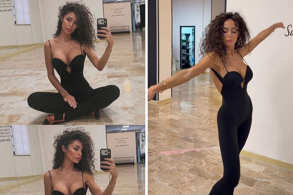 © Instagram  | Raffaella Fico, scatto sensuale in sala danza: la tutina nera lascia poco spazio all'immaginazione