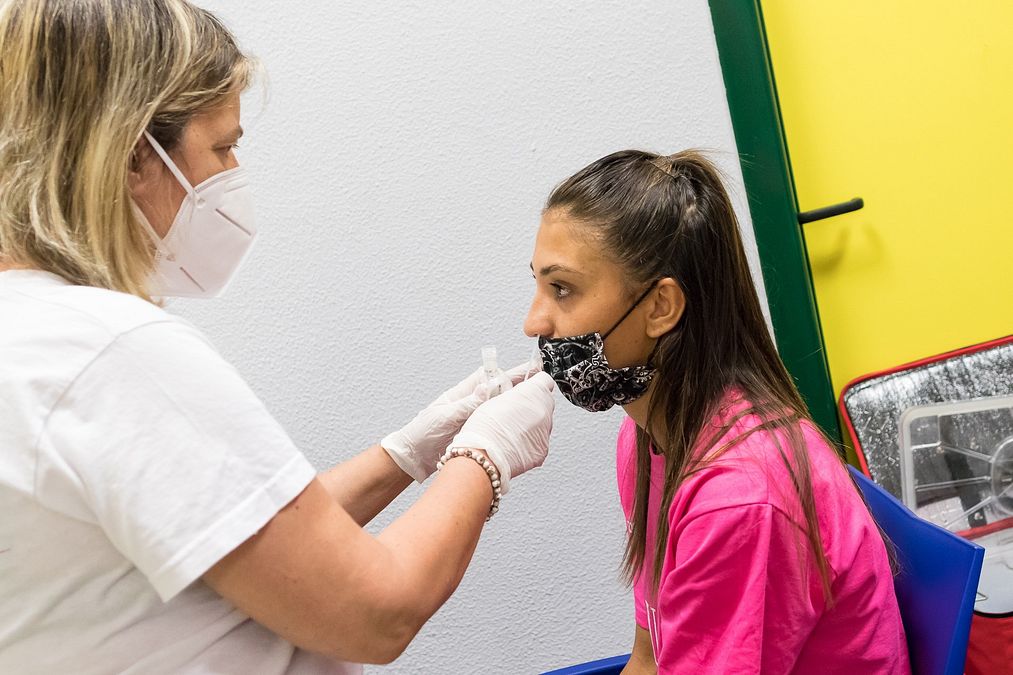 © Vero Volley Monza  | Prima di iniziare la preparazione all'Arena di Monza, test sierologici e tamponi per atleti e staff di Saugella Monza e Vero Volley Monza. Qui il nuovo acquisto Alessia Orro.