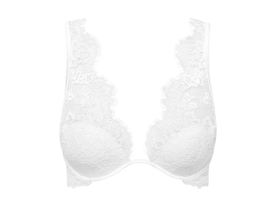 © Ufficio stampa  | I reggiseni a balconcino bianchi della linea “Slip into Elegance” autunno inverno 2020-21 di Intimissimi