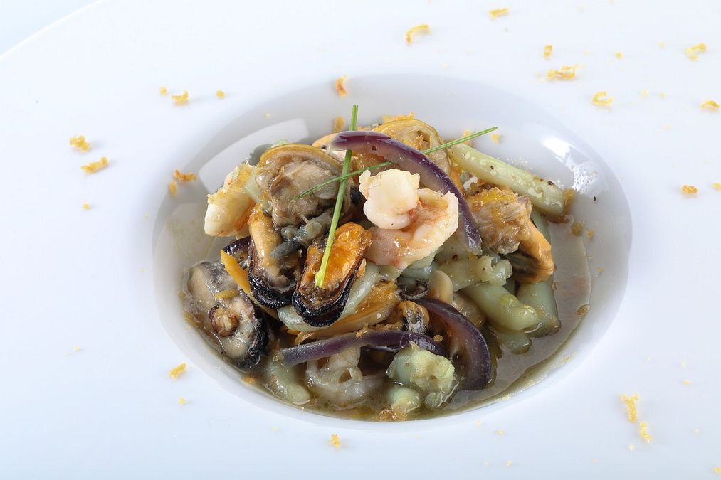   | Carnaroli di Sibari con brunoise di Zucchine, Pescatrice, crema di Zucca e Tartufo Silano