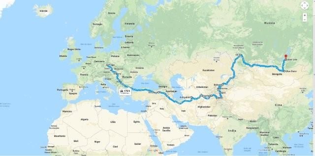 © facebook  | La mappa del viaggio Praga - Ulan Bator