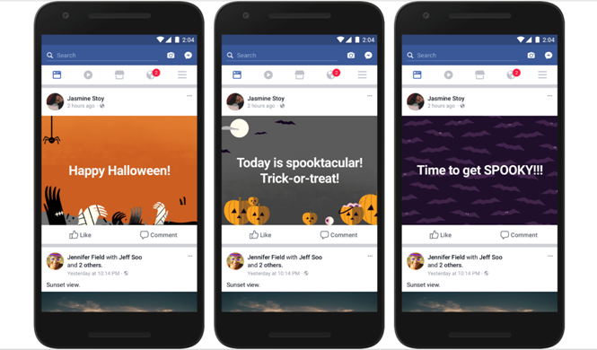 © ufficio-stampa  | Facebook veste i post e i messaggi con nuovi sfondi a tema

