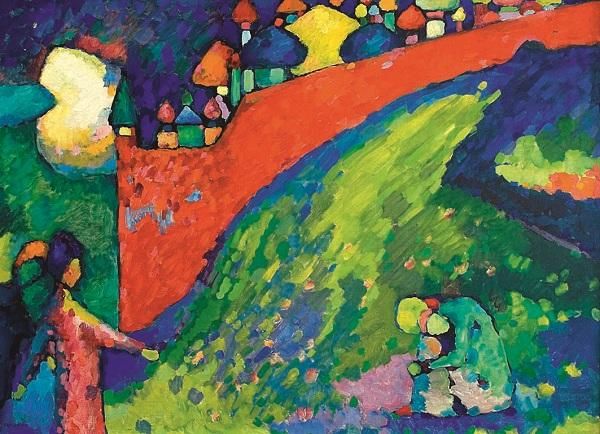 © ufficio-stampa  | Vasilij Kandinskij
Il cavaliere (San Giorgio), 1914-15
Olio su cartoncino, cm 61 x 91,
Mosca, Galleria Tret’jakov
© State Tretyakov Gallery, Moscow