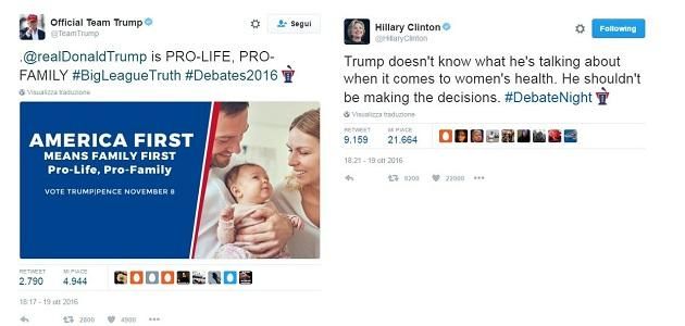 © twitter  | Tasse - Trump dichiara di voler tagliare le tasse ai leader economici mentre Clinton le vuole aumentare. La candidata democratica ribatte:"In America ci sono 16 milioni di immigrati senza documenti che pagano più tasse federali di un certo milionario".
