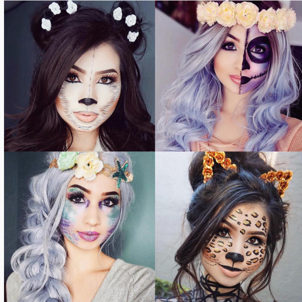 © instagram  | Un travestimento d'effetto? Dividi la zona del volto in due aree, in modo da truccare una parte con un make up all'insegna dell'eccesso e una parte in modo più comune (Foto di kimberlyx3you)