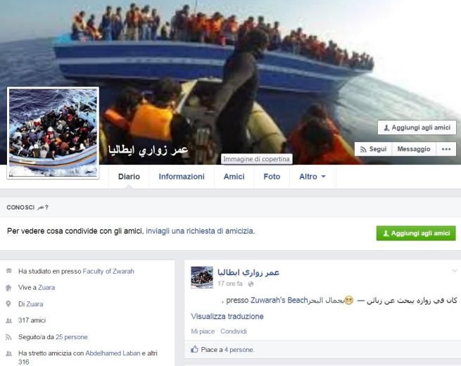 © facebook  |  La pagina pubblica su Facebook di "L'immigrazione dalla Libia all'Italia"
