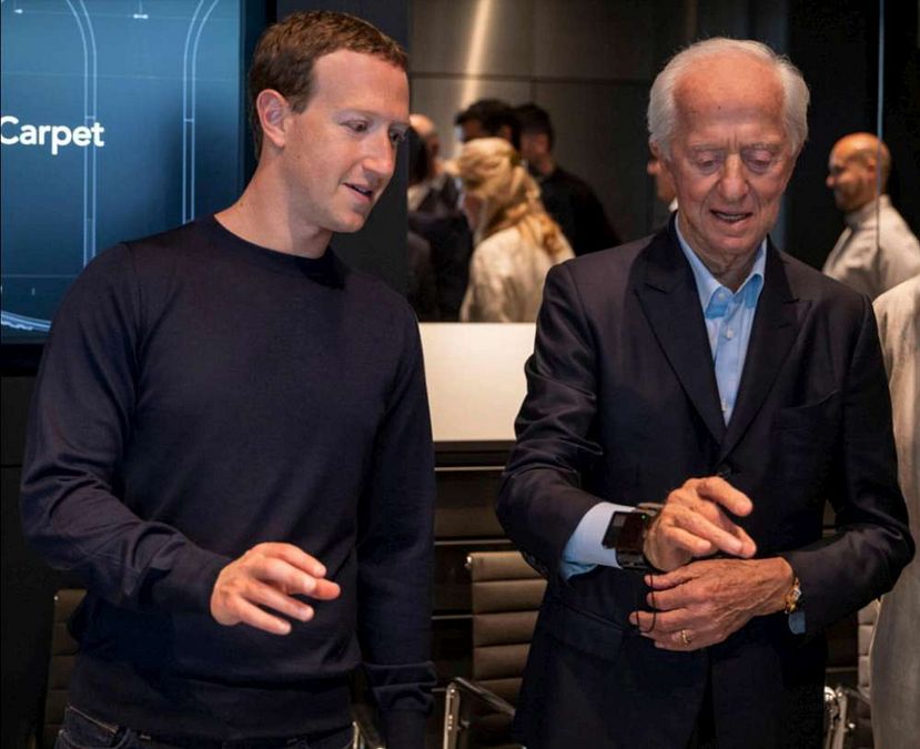 © Ansa  | Mark Zuckerberg a Milano con Del Vecchio. La foto, postata dal fondatore di Facebook sul social, è accompagnata dal messaggio: "Bello essere di nuovo a Milano per discutere dei progetti per nuovi smart glass con Leonardo Del Vecchio"