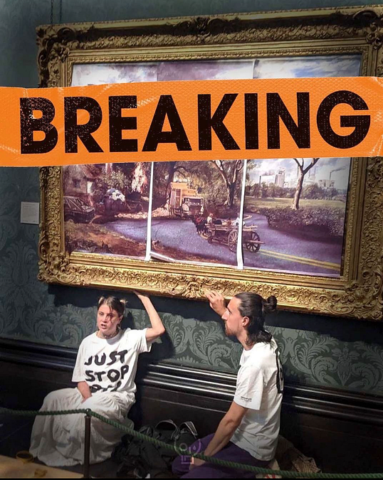 © Instagram  |  Hunt e Lazarus che protestano nella National Gallery