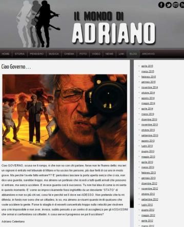 © Ansa  | La riflessione di Celentano pubblicata sul suo blog