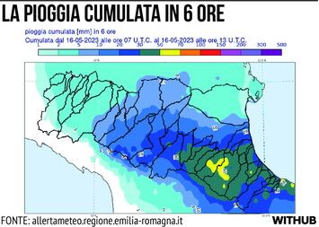 © Withub  | La precipitazione cumulata rappresenta la quantità di pioggia misurata da un pluviometro in un determinato intervallo temporale. Le precipitazioni sono espresse in mm.