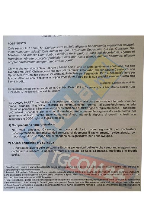 © skuola.net  | La traccia della seconda prova di Maturità al Liceo Classico