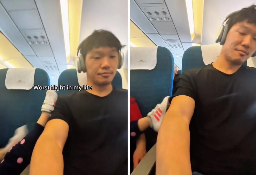 Il “peggior viaggio”: l’influencer filma il bambino che dà calci